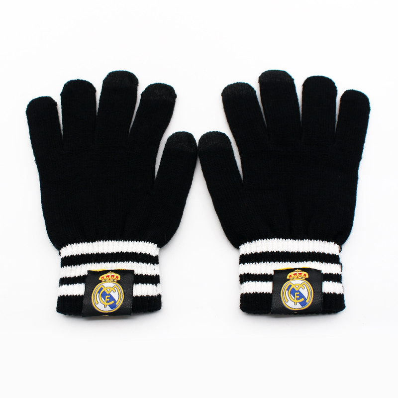 足球巴萨梅西皇马AC米兰C罗手套保暖触屏护指冬季训练运动男款